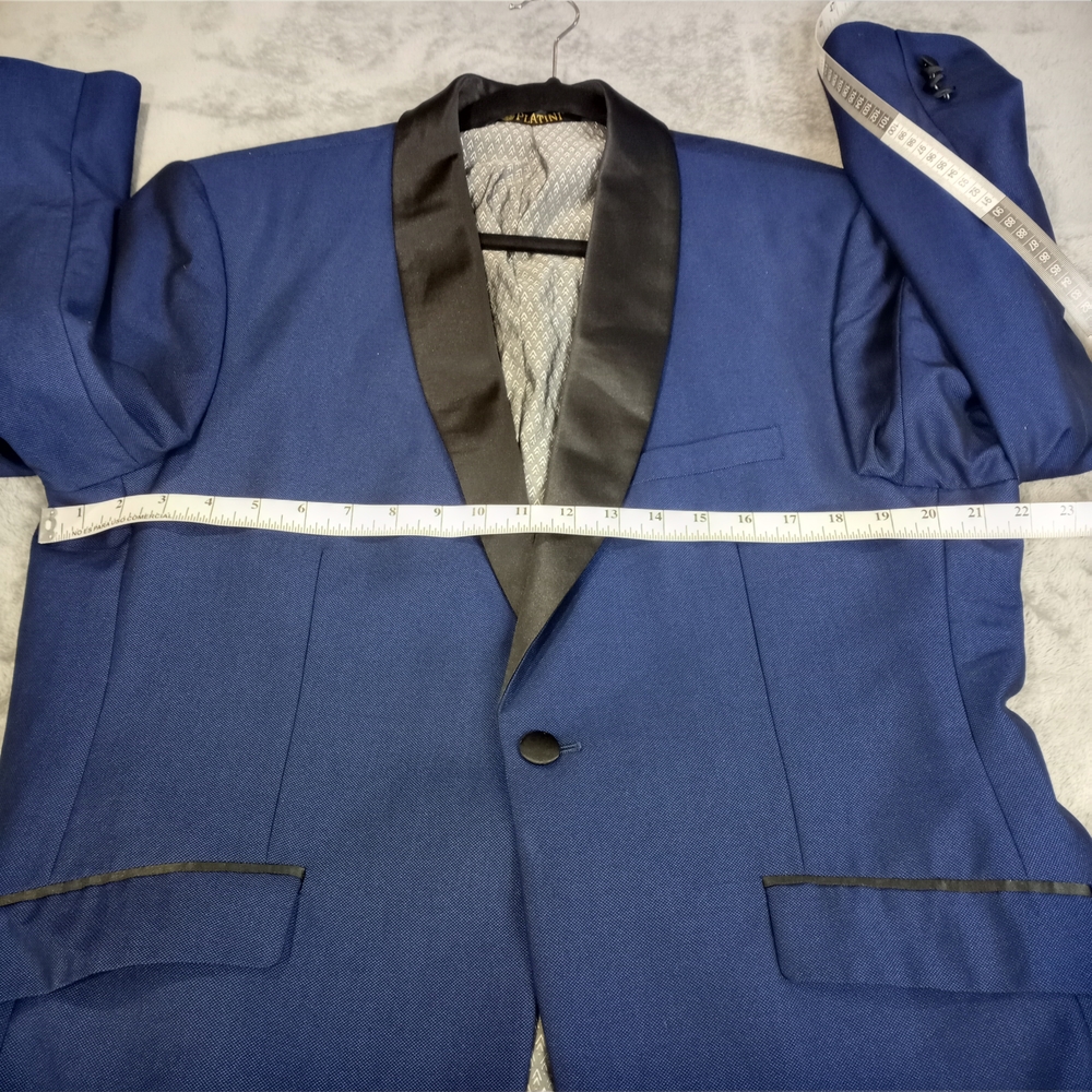 Platini Men's Elegant Two Piece Navy Blue  Suit Size 38 - Picture 14 of 16
